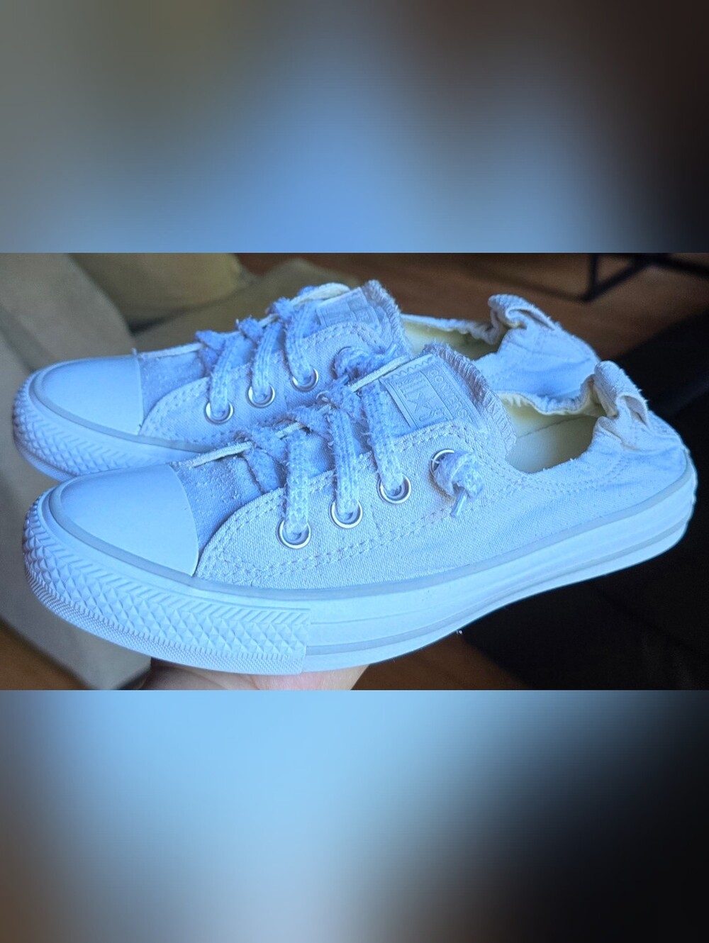 Women's Sz 7 CONVERSE CTAS SHORELINE SLUB LINEN 'Oyster Gray'